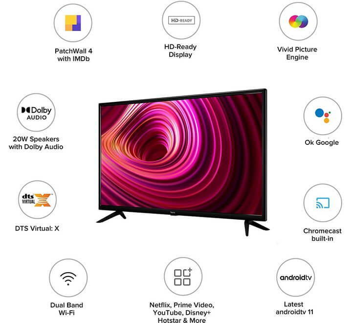 Redmi 80 cm (32 inches) Android 11 Series HD Ready Smart LED TV | L32M6-RA/L32M7-RA (Black)